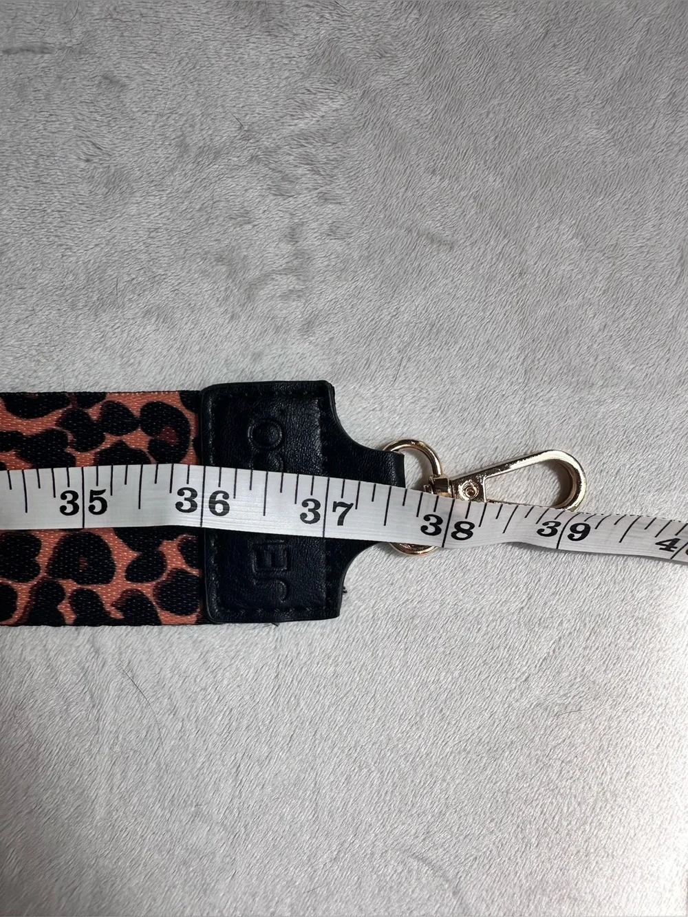 Leopard Print Bag Strap in Peach and Black